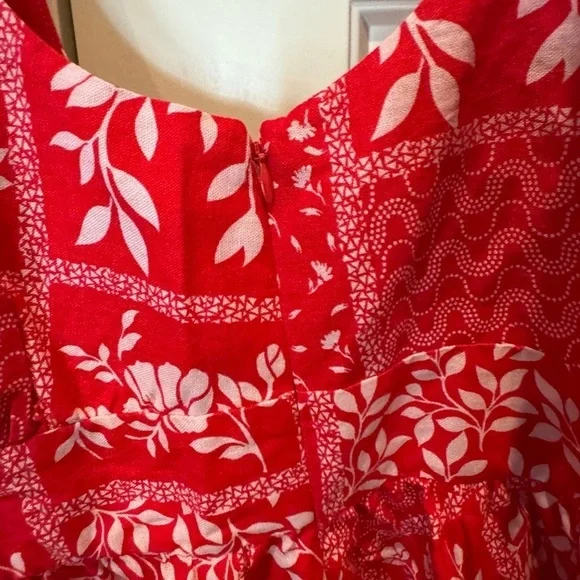 NWT House of Harlow 1960 Red Linen Bandana Print Dress - Picture 4 of 5